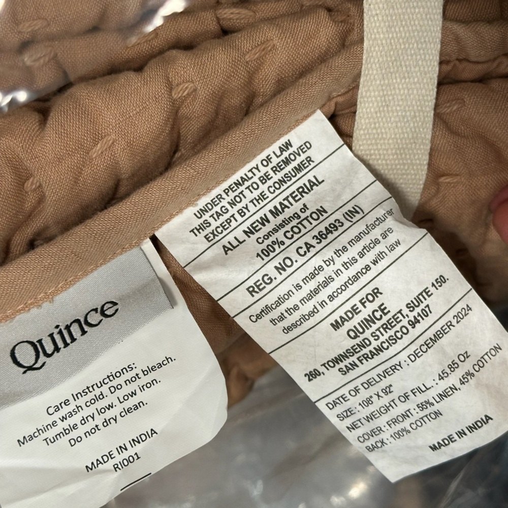NWOT QUINCE European Linen Cotton Stitch Quilt King/Cal King Desert Sunset 3387 - Picture 9 of 11